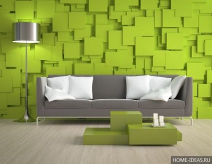 Декор квартири в зеленому кольорі стіни, акценти, аксесуари, фото