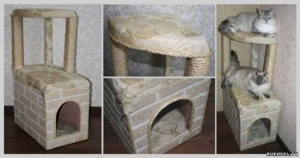 Casa pentru o pisică cu propriile mâini, o clasă de maestru - obiecte de decor - meșteșuguri pentru acasă - articole de catalog