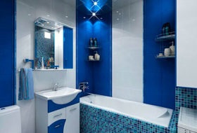 Фото блакитних і синіх ванних кімнат, поєднання кольорів, поради
