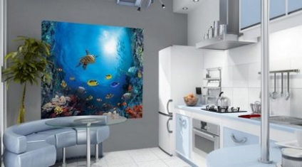 Freskó a falon 3d Kitchen előnyök és hátrányok (45 fotó)