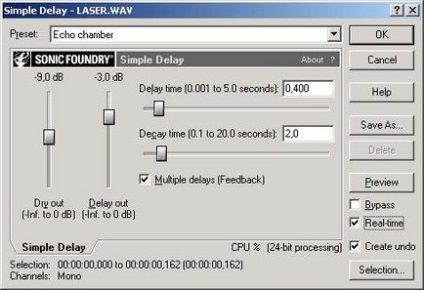 Ilustrata auto-tutorial pentru soundforge 5> efecte în pagina de sunet programe program - 94,