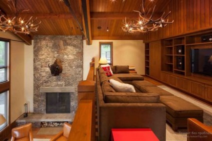 Beltéri és tervezés házak a faház stílusú elegáns, fából készült dekoráció art
