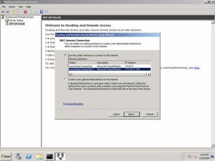 Folosind serverul Windows ca router NAT, pentru administratorul de sistem