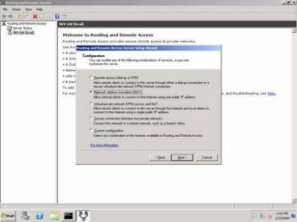 Folosind serverul Windows ca router NAT, pentru administratorul de sistem