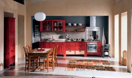 Bucătărie italiană în stil clasic și tradițional, fotografie de interior
