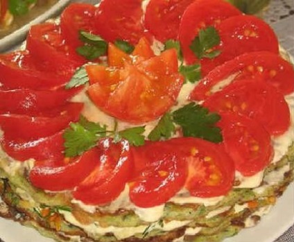 Кабачковий торт рецепт з фото крок за кроком з помідорами
