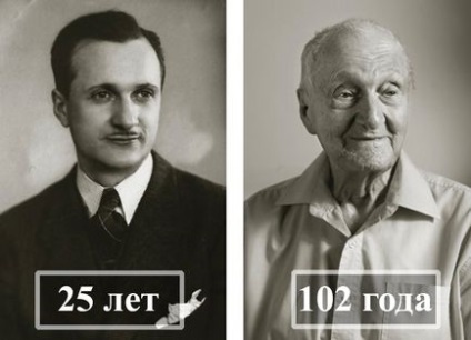 Fiind un bărbat în vârstă de 100 de ani, se schimbă un proiect comparativ de fotografie cu privire la oamenii cu viață îndelungată, timpul de relaxare