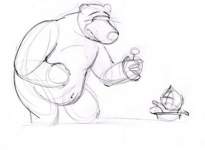 Cum de a desena Masha și Ursul în creion în etape - imagini și imagini de pe desktop gratuit