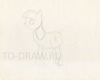 Cum de a desena un ponei într-un creion pas cu pas basme și desene animate