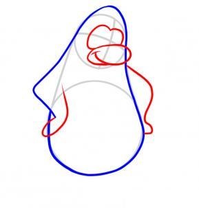 Cum de a desena un pinguin în creion în etape