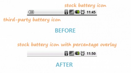 Cum de a face indicatorul bateriei Android mai informativ