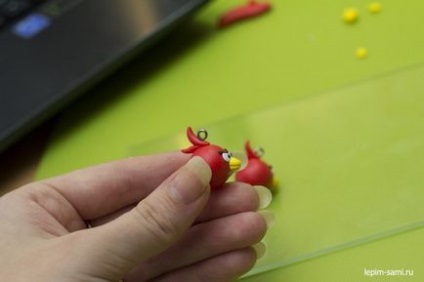 Як зробити сережки angry birds з полімерної глини, moder art