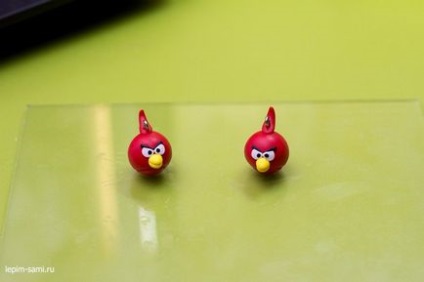 Як зробити сережки angry birds з полімерної глини, moder art