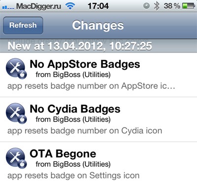Cum să eliminați insignele din setările de aplicații pentru pictograme, setările pentru cydia și jailbreak, - știri din lumea mărului