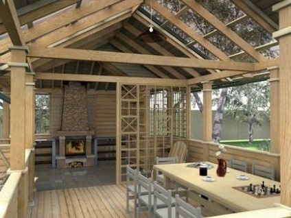 A nyári konyha veranda, mint ami kényelmes - egy fotó tervezési ötletek
