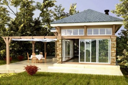 Bucătărie de vară cu design de cameră în verandă și selecție de mobilier - kuhnyagid - kuhnyagid