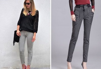 Pantaloni feminin la modă în dungi - chilot, rachete, 7