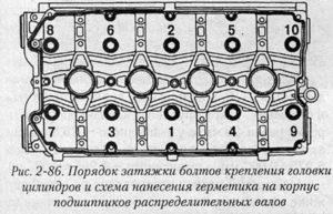 Момент затяжки гбц ваз-2112 16 клапанів схема, зусилля