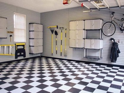 Padlóburkolat egy garázs modul PVC-padló, a vastagsága a töltőanyag cement alapítványok