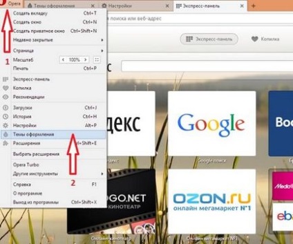 Configurarea panoului expres în browser-ul de operații