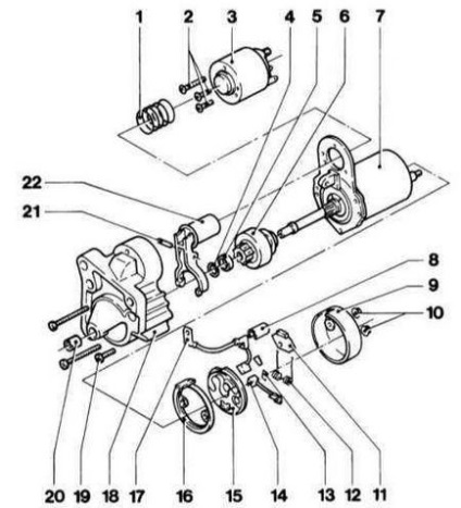 Opel corsa, îndepărtarea și instalarea unui starter, un corsa Opel