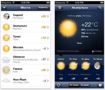 Vreme pentru iphone