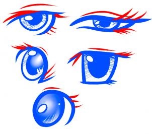 Приклади як намалювати жіночі очі в стилі аніме