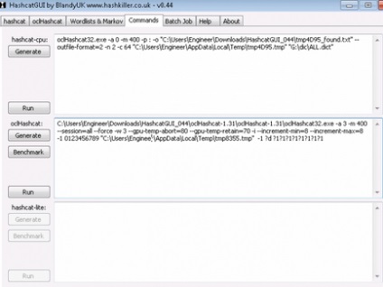 Робота з програмою hashcat (hashcat gui і oclhashcat)