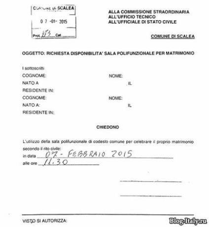 Regisztráció házasság Olaszországban megkötésére közötti házasság olaszok és külföldiek (regisztráció) Regisztráció házasság Olaszországban megkötésére közötti házasság olaszok és külföldiek