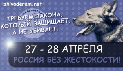 Росія без жорстокості - четверта всеукраїнська акція на захист тварин 27-28 квітня 2013 р