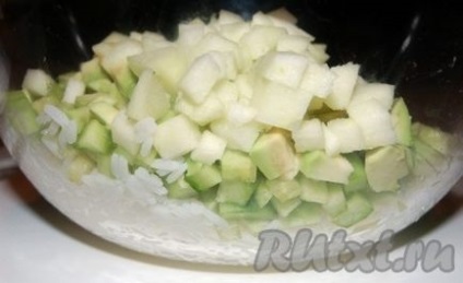 Saláta garnélával és rizzsel - a recept egy fotó