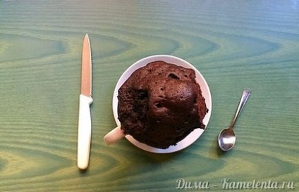 Chocolate cupcake egy csésze - 3 perc - a recept egy fotót, hogyan kell főzni egy tortát egy csésze a mikrohullámú