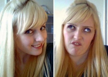 Beégést vicces arc grimaszok lány, hogy meghódítsa az interneten