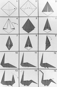 Sémák origami dinoszaurusz és Crane Férfi