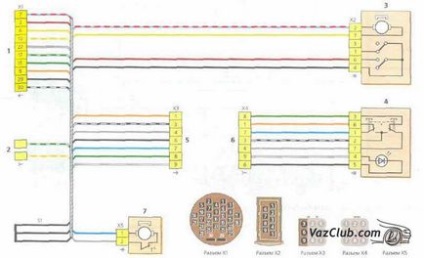 Scheme de conectare a cablajelor pentru ușile de atingere a felinei (lada kalina)