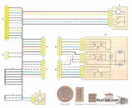 Scheme de conectare a cablajelor pentru ușile de atingere a felinei (lada kalina)