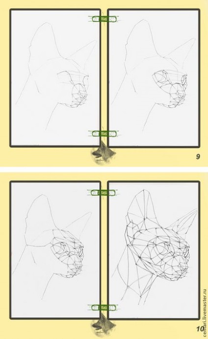 Grafica de lecții construind un cap de pisică - târg de maeștri - manual, manual