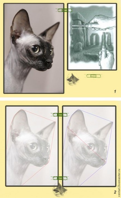 Урок графіки побудова голови кішки - ярмарок майстрів - ручна робота, handmade