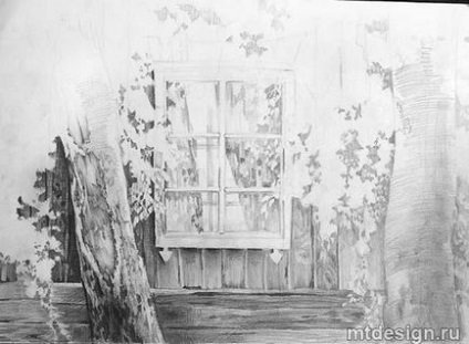 Lecții de pictură - birches sub fereastră