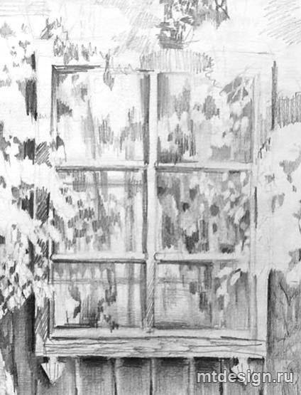 Уроки живопису - берези під вікном