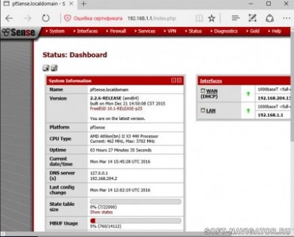 Instalarea pfsense este un router gratuit de software