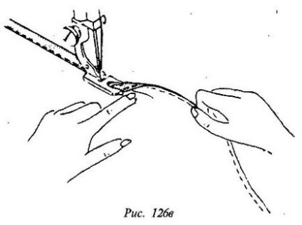 Вузька підшивка, виконана з використанням лапки-рубильника »швидке шиття