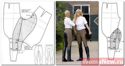 Pantaloni de călărie model, lecții de tăiere și de cusut