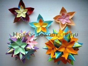 Hobby (artizanat cu mâinile tale) broderie, tricotat - arhiva blogului - origami modular - floare sakura