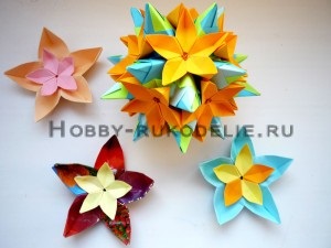 Hobby (artizanat cu mâinile tale) broderie, tricotat - arhiva blogului - origami modular - floare sakura