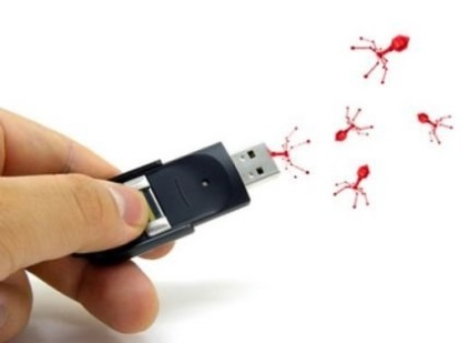 Etichete de pe o unitate flash USB în loc de foldere