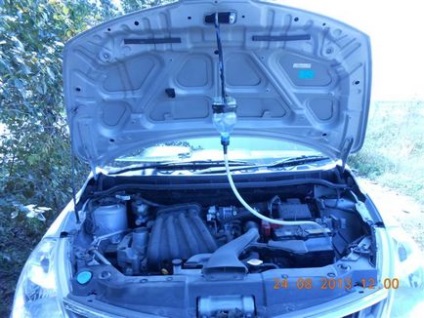 Olajcsere a variátor (fotó), a javítási és karbantartási az autó Nissan Tiida, tulajdonos ewgopc 2352