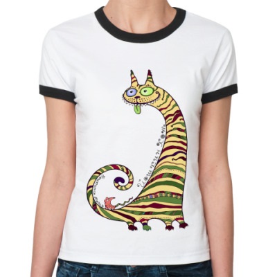 Жіноча футболка ringer-t Йошкін кіт - купити в інтернет-магазині
