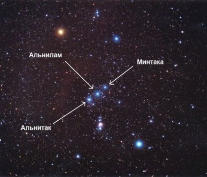 A csillagok az Orion öv (öv) A csillagok az Orion öv