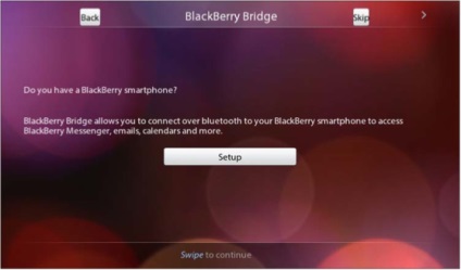 BlackBerry playbook prima configurare